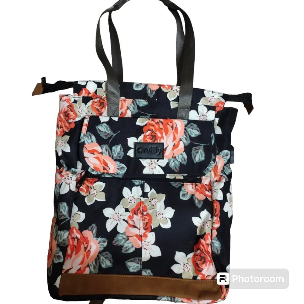 Orvilly Cottagecore Laptop Tote Backpack with USB  Charging Port